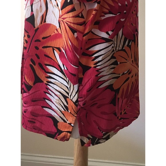 EUC Alfred Dunner Vintage Fuchsia Floral Hawaiian 80's Style Blouse Size 20 - Picture 10 of 12
